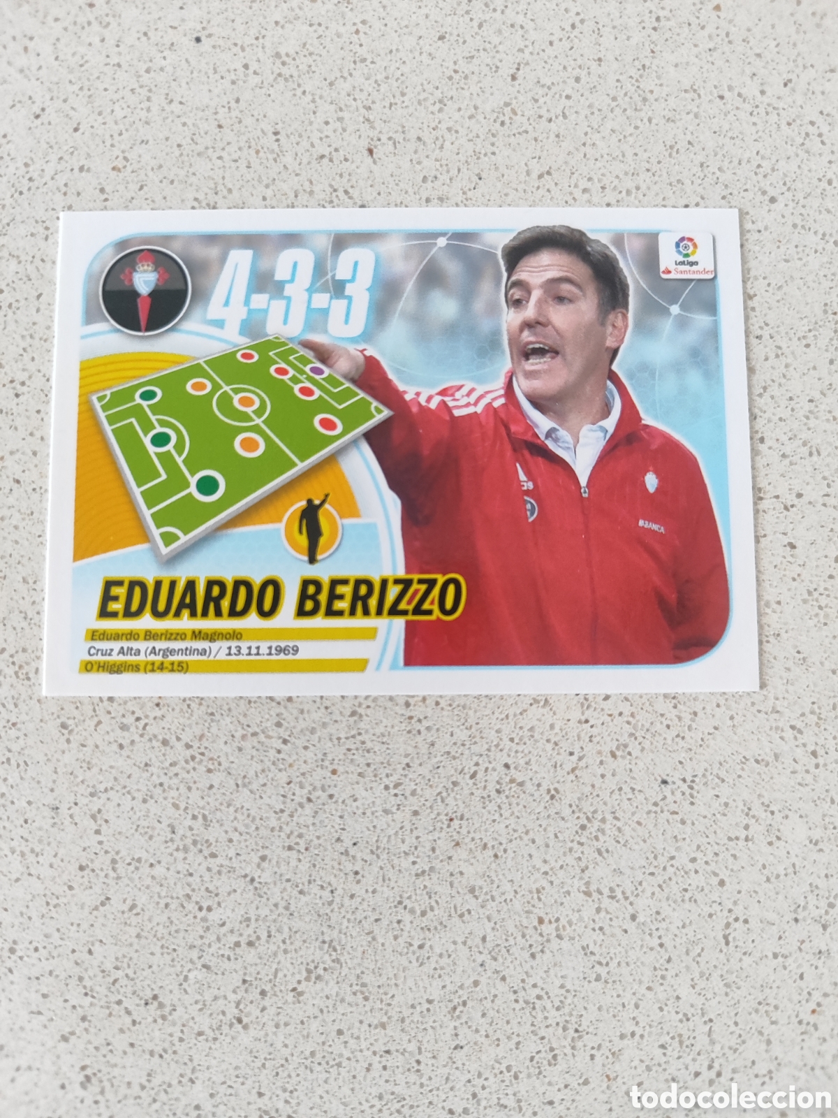Cromos de F&uacute;tbol: CROMO EDUARDO BERIZZO CELTA DE VIGO N&Uacute;MERO 12. LIGA ESTE 16/17.