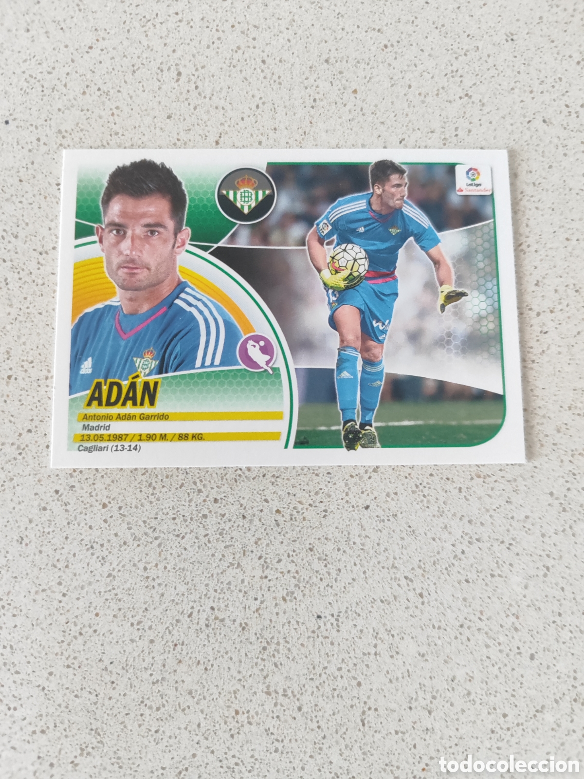 Fu&szlig;ball-Sticker: CROMO AD&Aacute;N BETIS N&Uacute;MERO 1. LIGA ESTE 16/17.