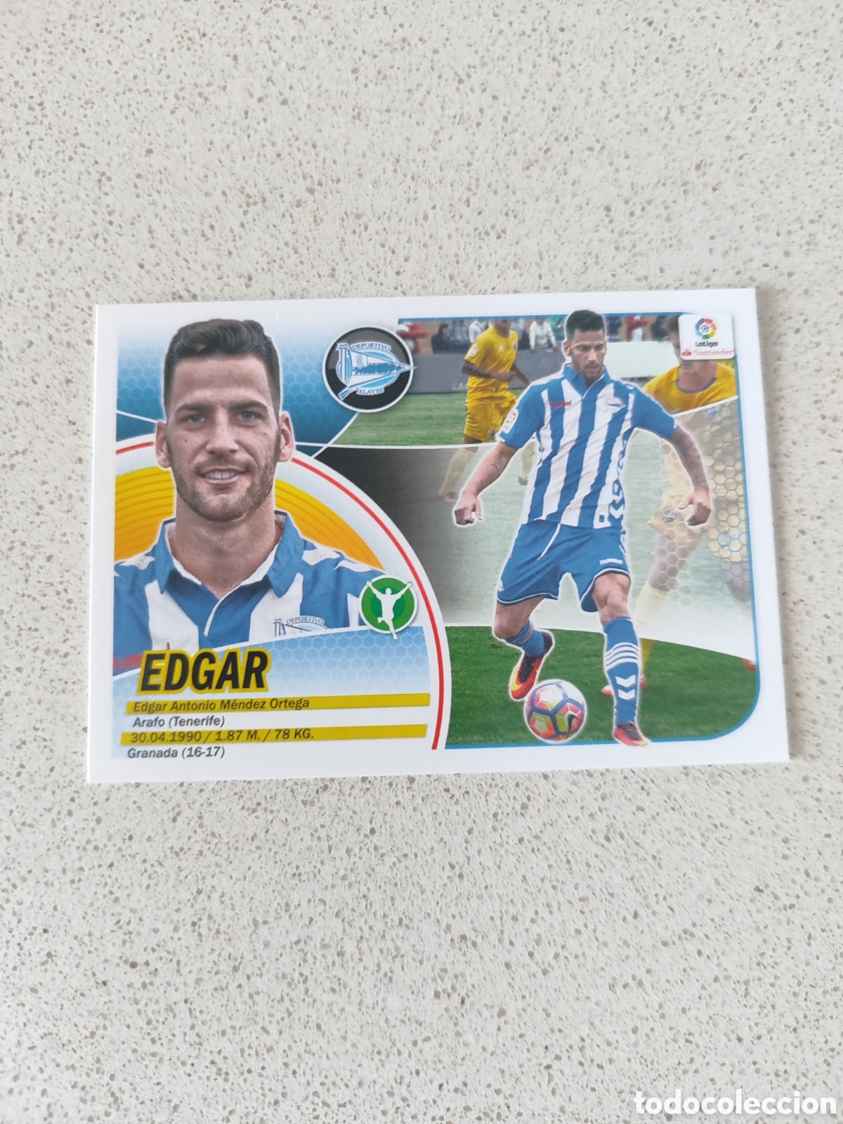 Fu&szlig;ball-Sticker: CROMO EDGAR ALAV&Eacute;S N&Uacute;MERO 14B. LIGA ESTE 16/17. SEGUNDA EDICI&Oacute;N.