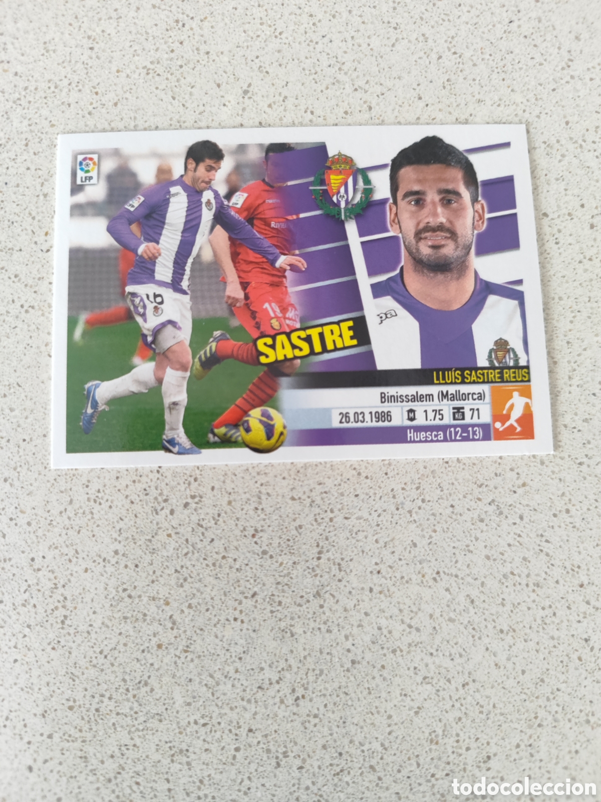 Cromos de F&uacute;tbol: CROMO SASTRE VALLADOLID N&Uacute;MERO 8A. LIGA ESTE 13/14.