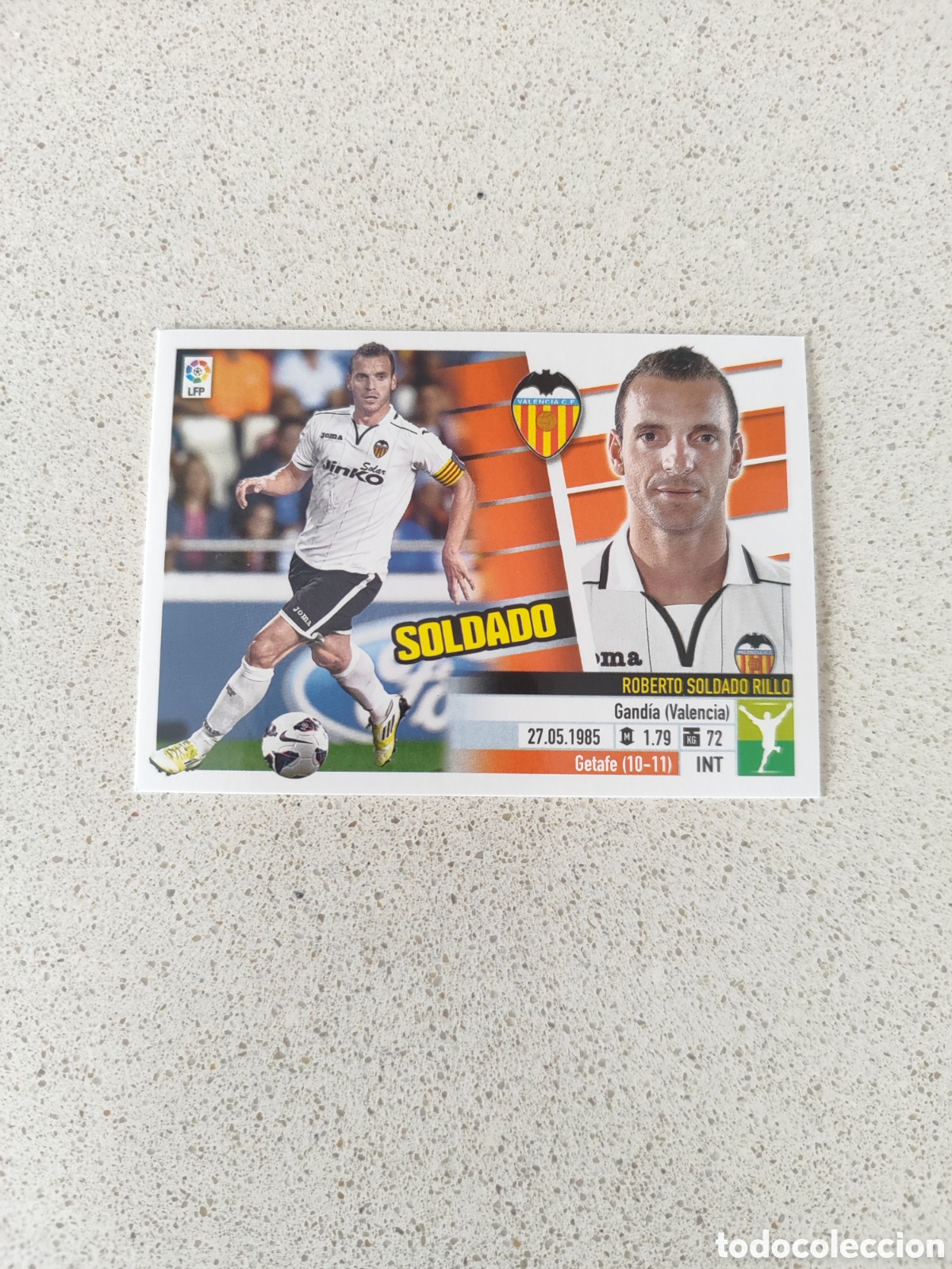 Cromos de F&uacute;tbol: CROMO SOLDADO VALENCIA N&Uacute;MERO 15. LIGA ESTE 13/14.