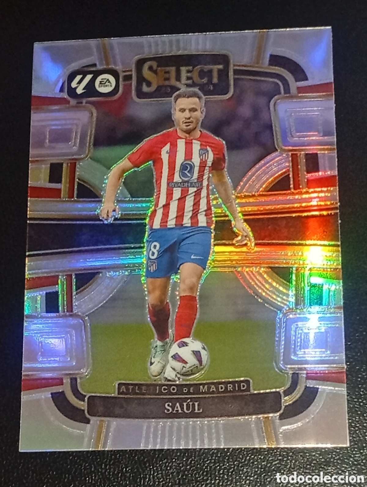 Football Stickers: 10 paralela prizm SAUL ATL&Eacute;TICO DE MADRID SELECT LIGA PANINI 023 2024 23 24 CROMOS MEGACRACKS
