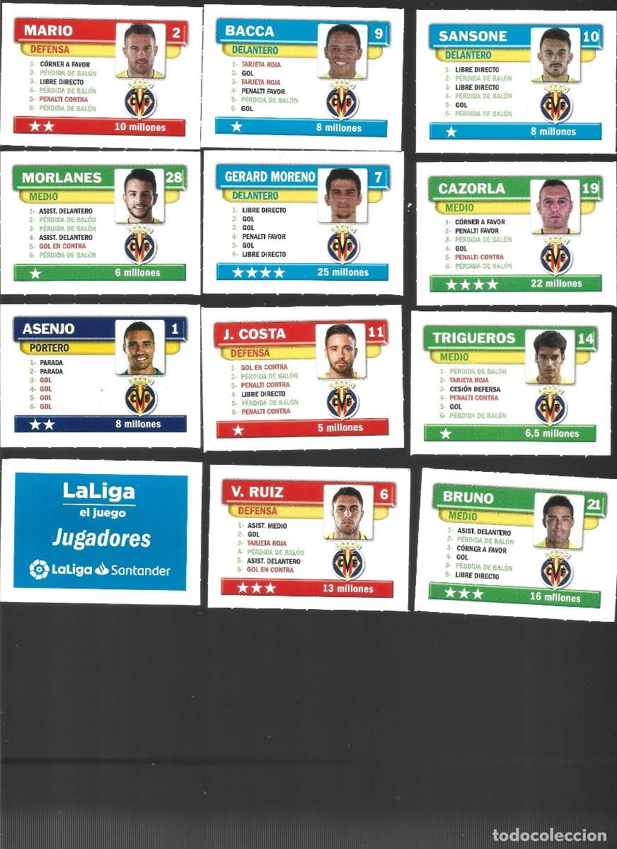 Cromos de F&uacute;tbol: 1 lote de11 cromos la liga el juego jugadores la liga santander