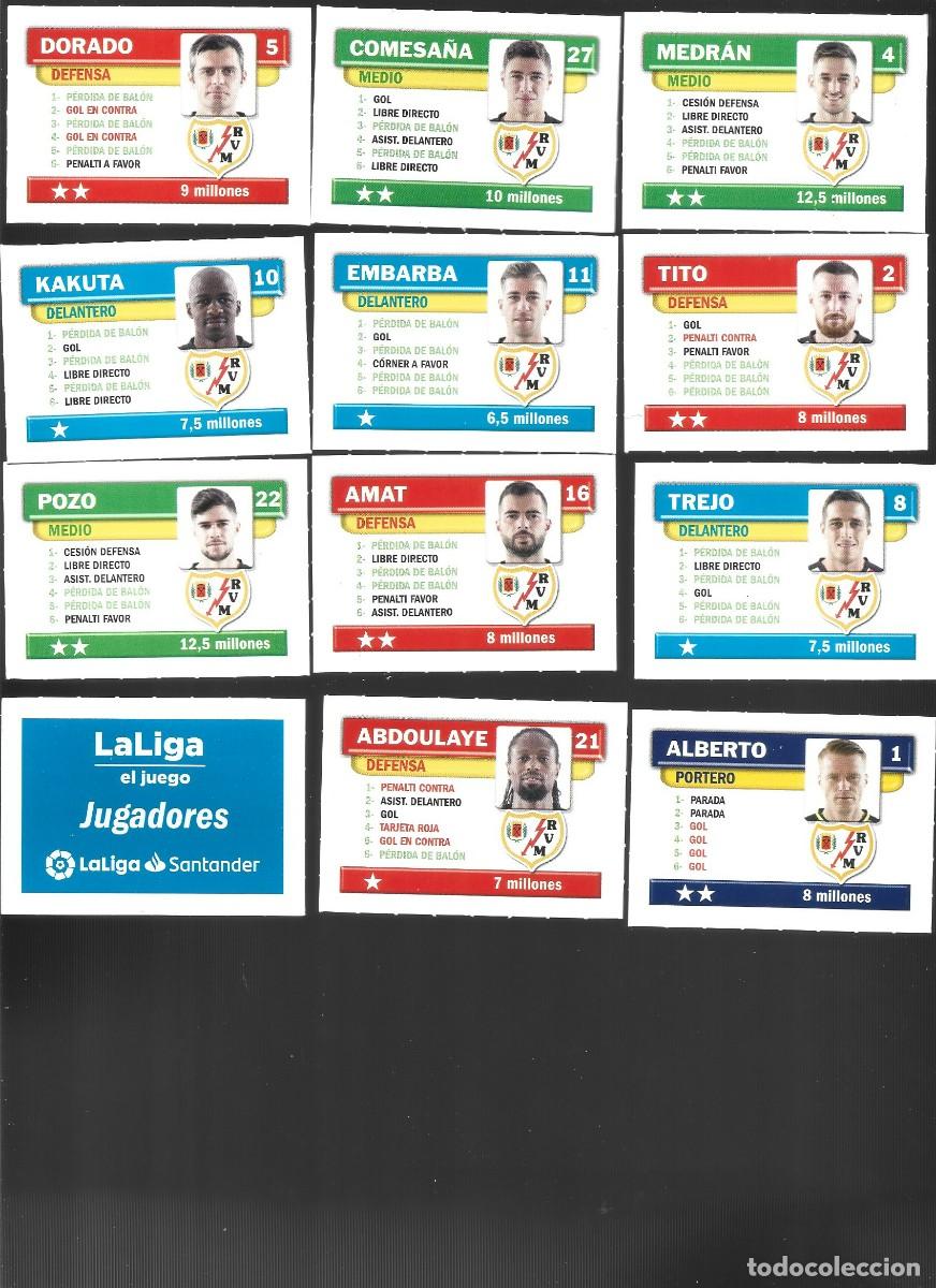 Cromos de F&uacute;tbol: 1 lote de11 cromos la liga el juego jugadores la liga santander