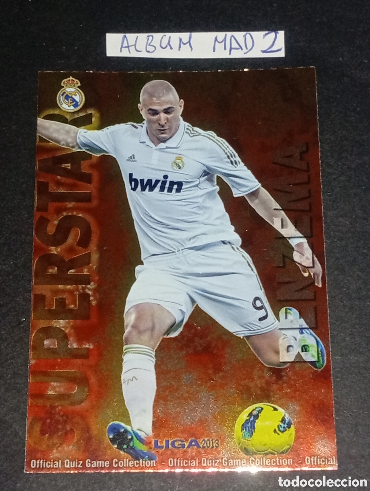 Figurine di Calcio: 26 brillo liso BENZEMA REAL MADRID MUNDICROMO 2012 2013 12 13 CROMOS CARD MEGACRACKS TOPPS PARALELA