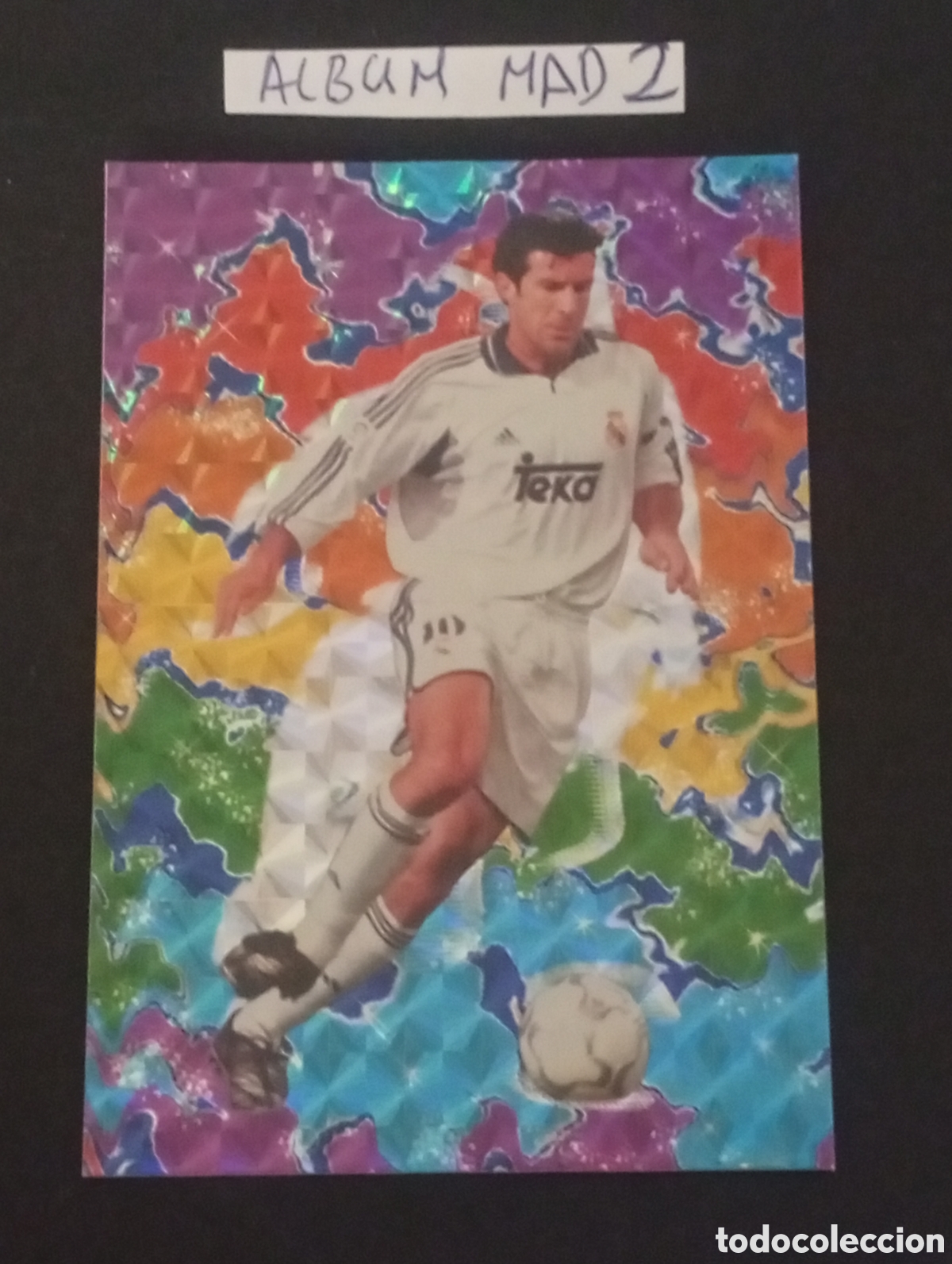 Cromos de F&uacute;tbol: M1 pichichi FIGO REAL MADRID MUNDICROMO 2001 2002 CROMOS CARDS MEGACRACKS PANINI TOPPS PORTUGAL M 1
