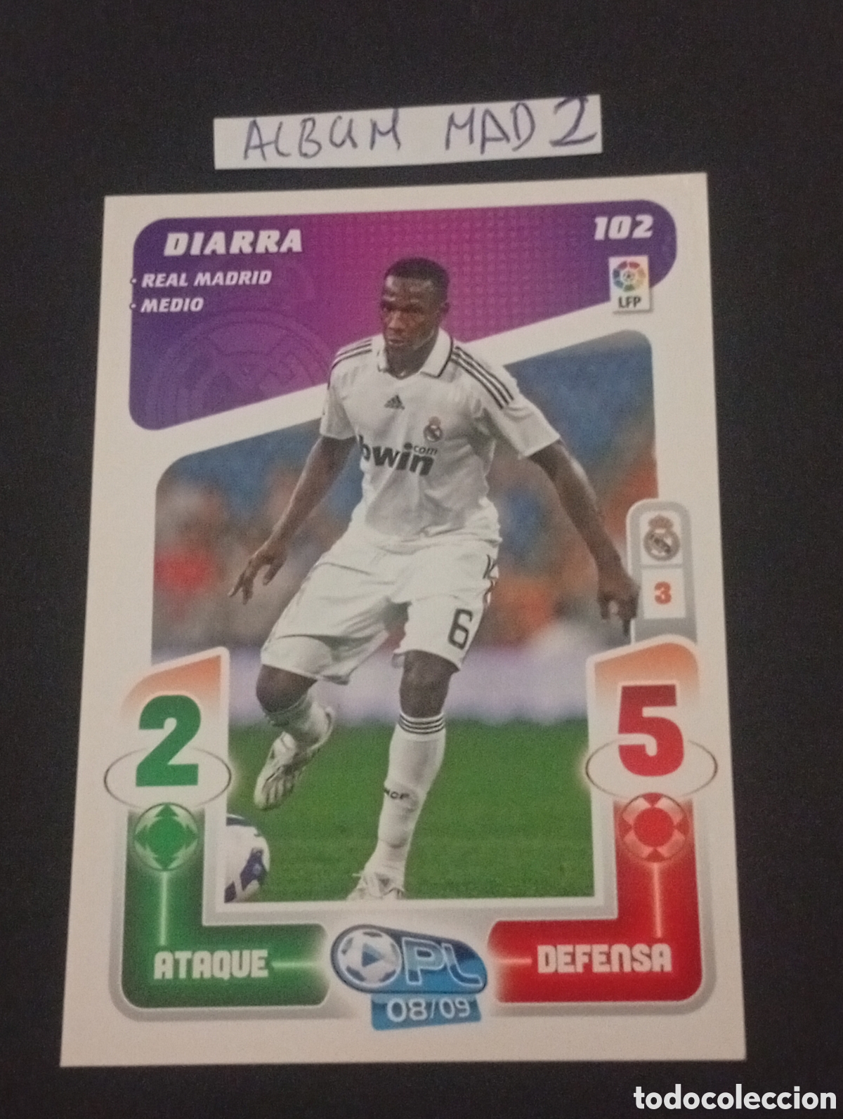 Fu&szlig;ball-Sticker: 102 DIARRA REAL MADRID BRASIL PLAY LIGA PANINI 2008 2009 CROMOS CARDS TOPPS MEGACRACKS ADRENALYN TCG