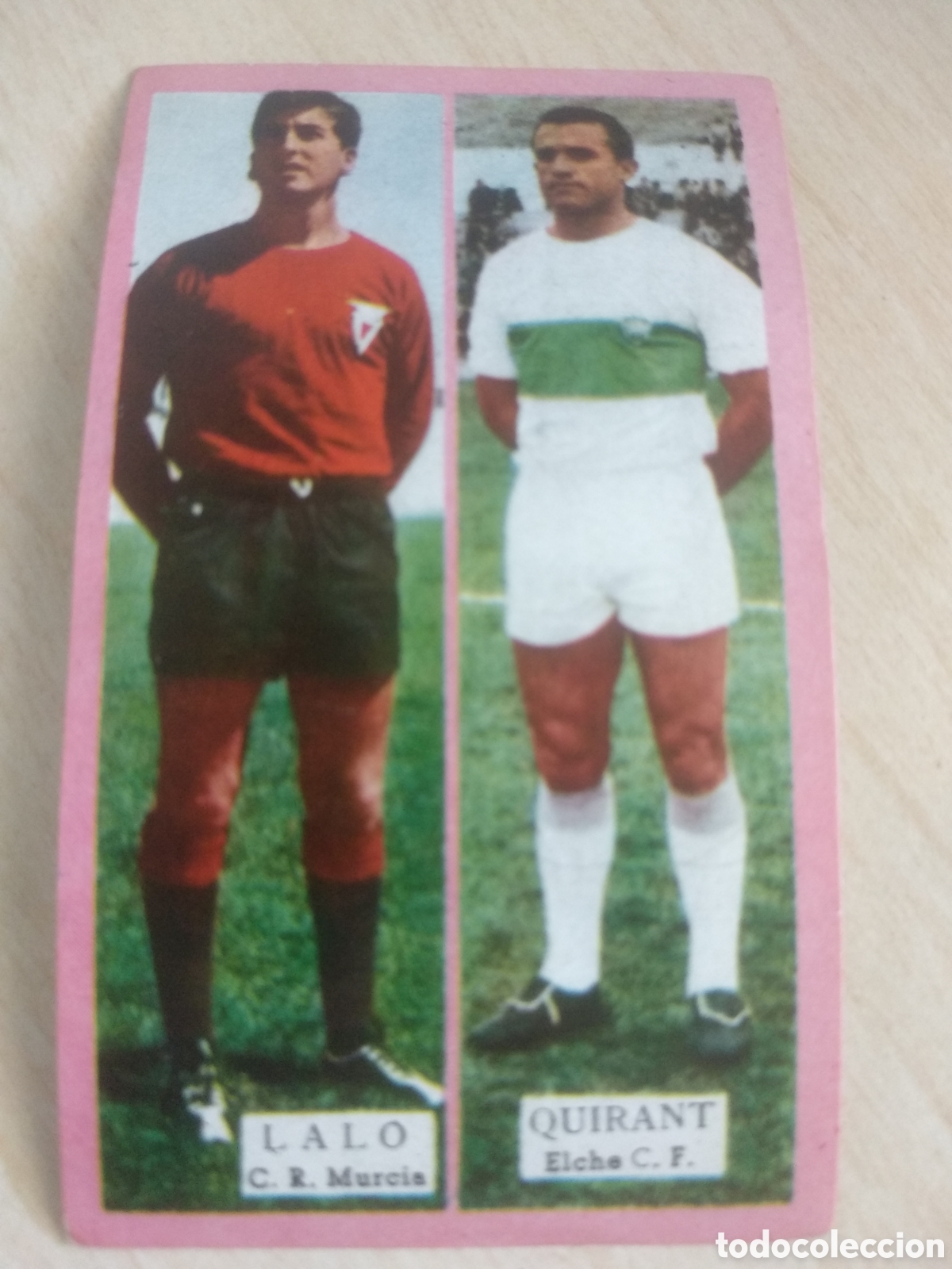Figurine di Calcio: Cromos Editorial Triunfo Album rivales del f&uacute;tbol 1963/1964 Lalo (Murcia) y Quirant (Elche)