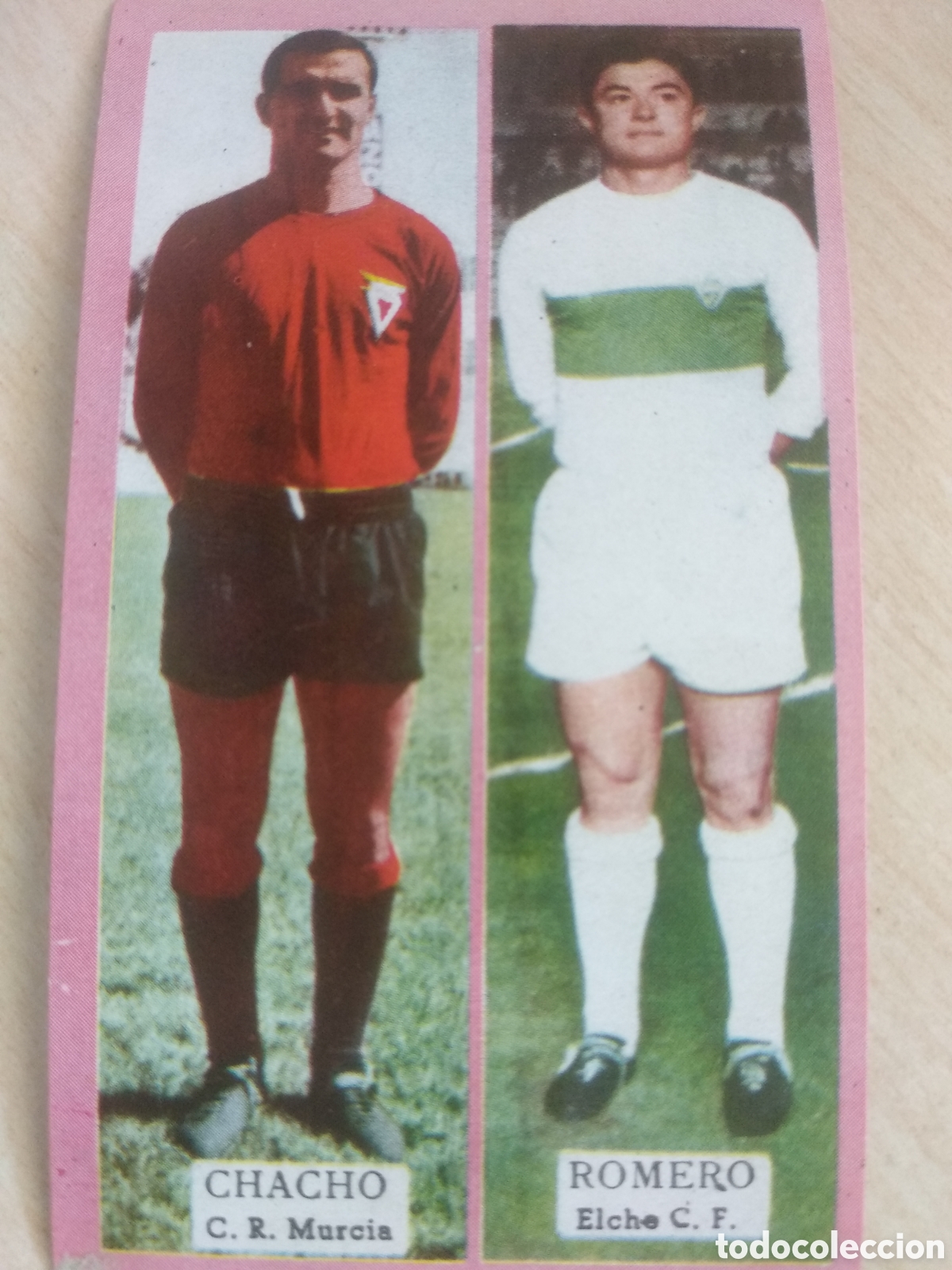 Figurine di Calcio: Cromos Editorial Triunfo Album rivales del f&uacute;tbol 1963/1964 Chacho (Murcia) y Romero (Elche)