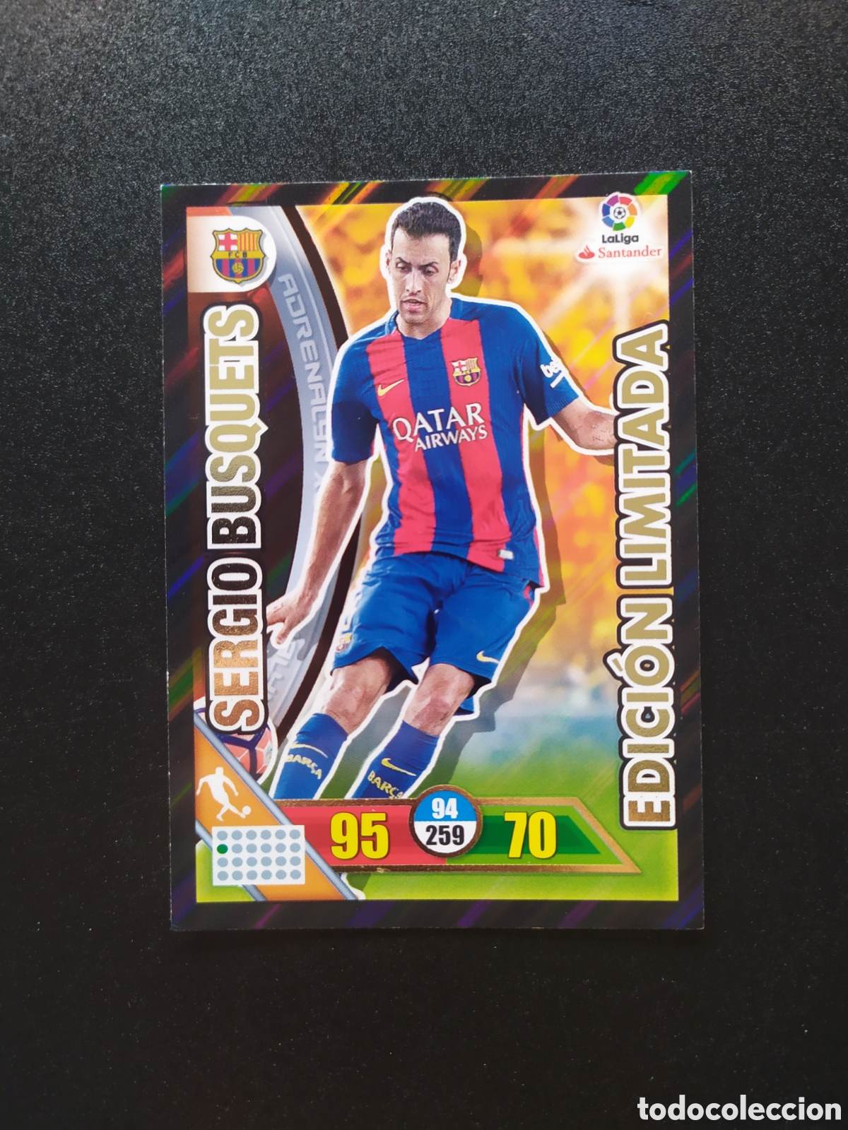 Cromos de F&uacute;tbol: Adrenalyn 2016 2017 16 17 panini Sergio Busquets edicion limitada Barcelona