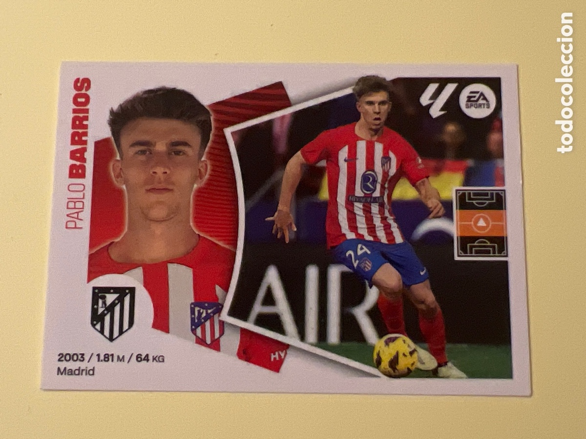 Fu&szlig;ball-Sticker: E1254. LIGA ESTE 2024 2025 24 25 N&ordm; 14 BARRIOS ATL&Eacute;TICO DE MADRID NUEVO SIN PEGAR