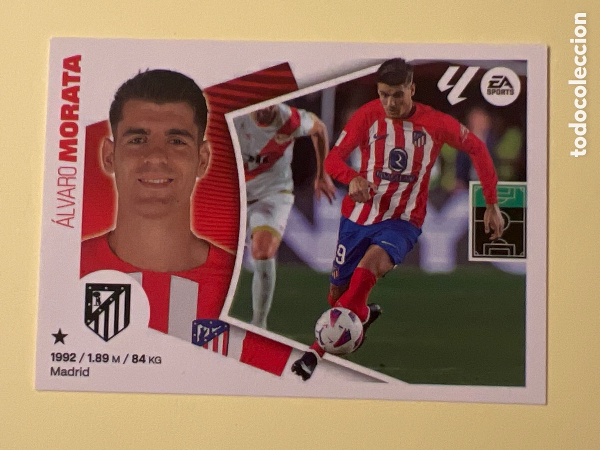 Figurine di Calcio: C6999. Morata n&uacute;mero 19 del Atl&eacute;tico de Madrid cromo liga este 24-25 2024-2025