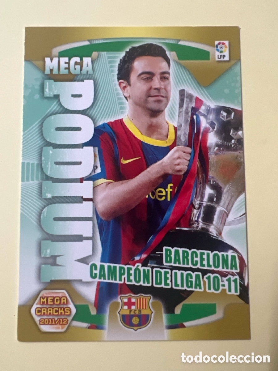 Figurine di Calcio: E91. Megacracks 2011 2012 11 12 panini Xavi campe&oacute;n Liga mega podium n&deg; 361 Barcelona