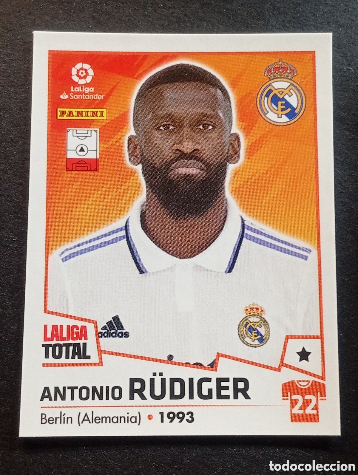 Fu&szlig;ball-Sticker: 250 RUDIGER REAL MADRID LALIGA TOTAL 2022 2023 22 23 LA LIGA PANINI CROMOS STICKERS