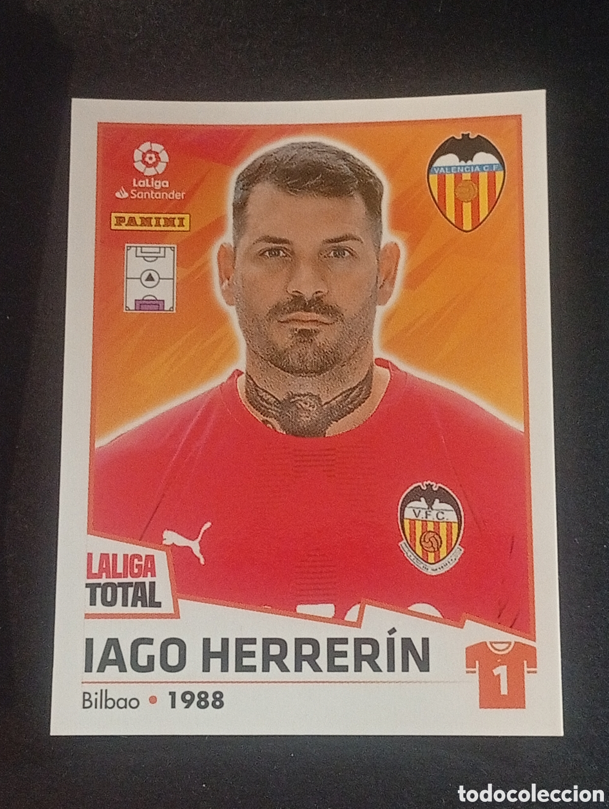 Fu&szlig;ball-Sticker: 378 IAGO HERRERIN VALENCIA LALIGA TOTAL 2022 2023 22 23 LA LIGA PANINI CROMOS STICKERS