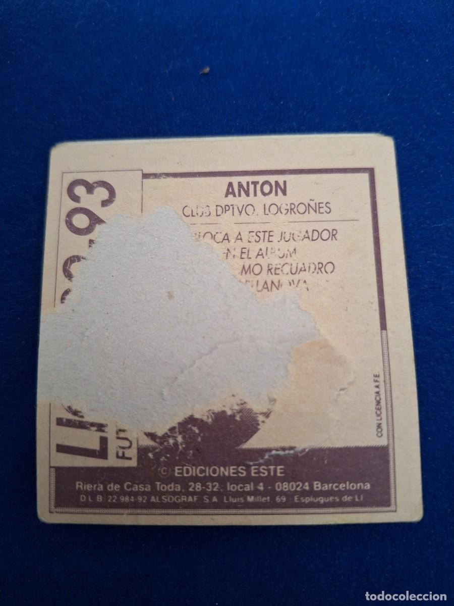 Cromos de f&uacute;tbol: 92 93 ESTE coloca logro&ntilde;es anton villanova - Foto 3