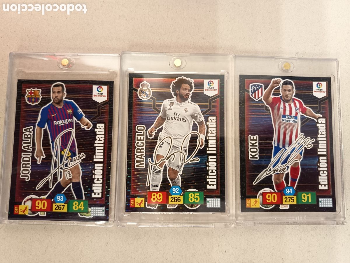 Cromos de F&uacute;tbol: ADRENALYN XL FIRMADAS 2018 2019 18 19 KOKE MARCELO JORDI ALBA