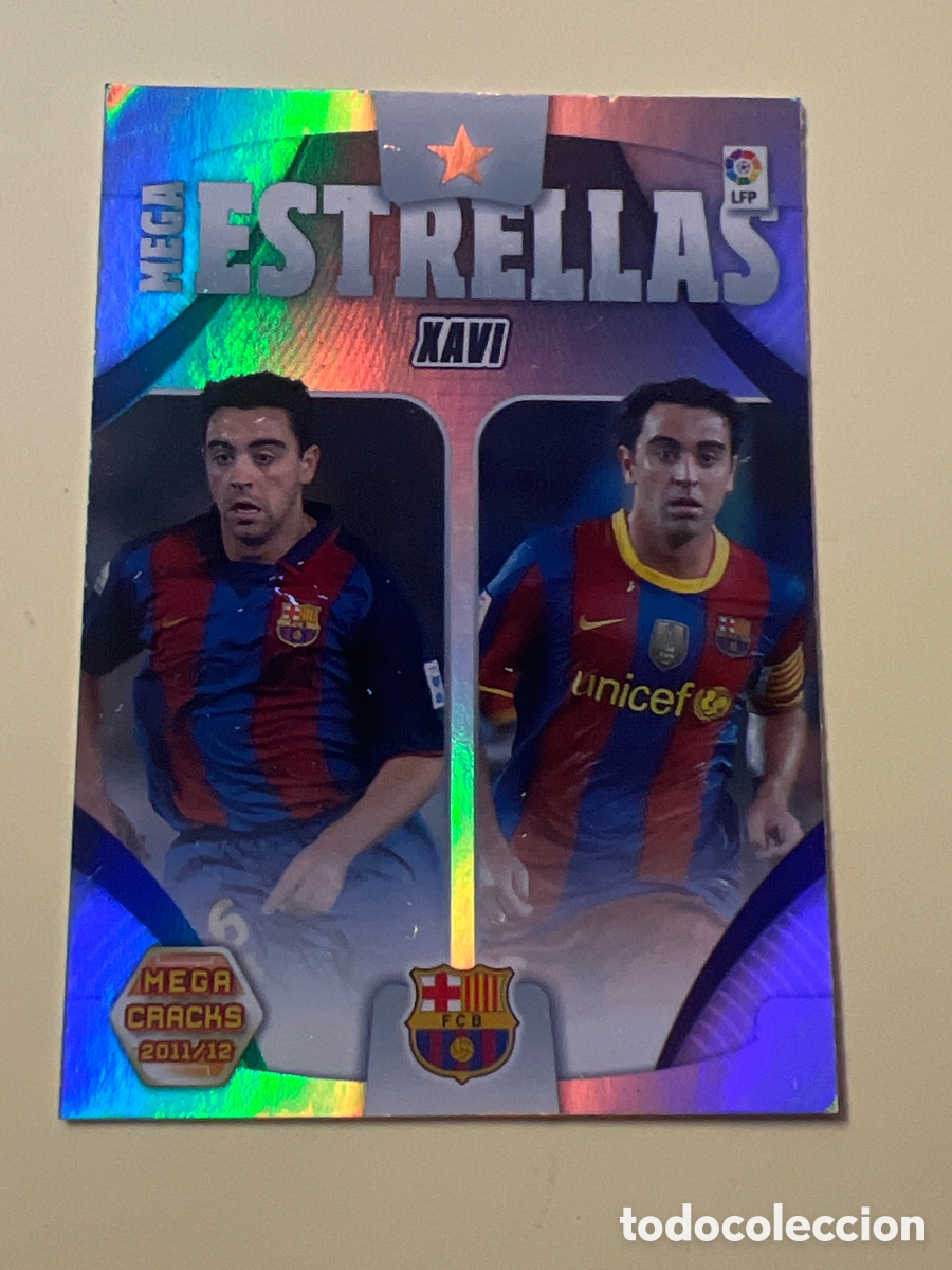 Football Stickers: XAVI CROMO NUM 432 DEL FC BARCELONA MEGA ESTRELLAS DE LA COLECCI&Oacute;N DE MEGACRACKS TEMPORADA 2011 / 12