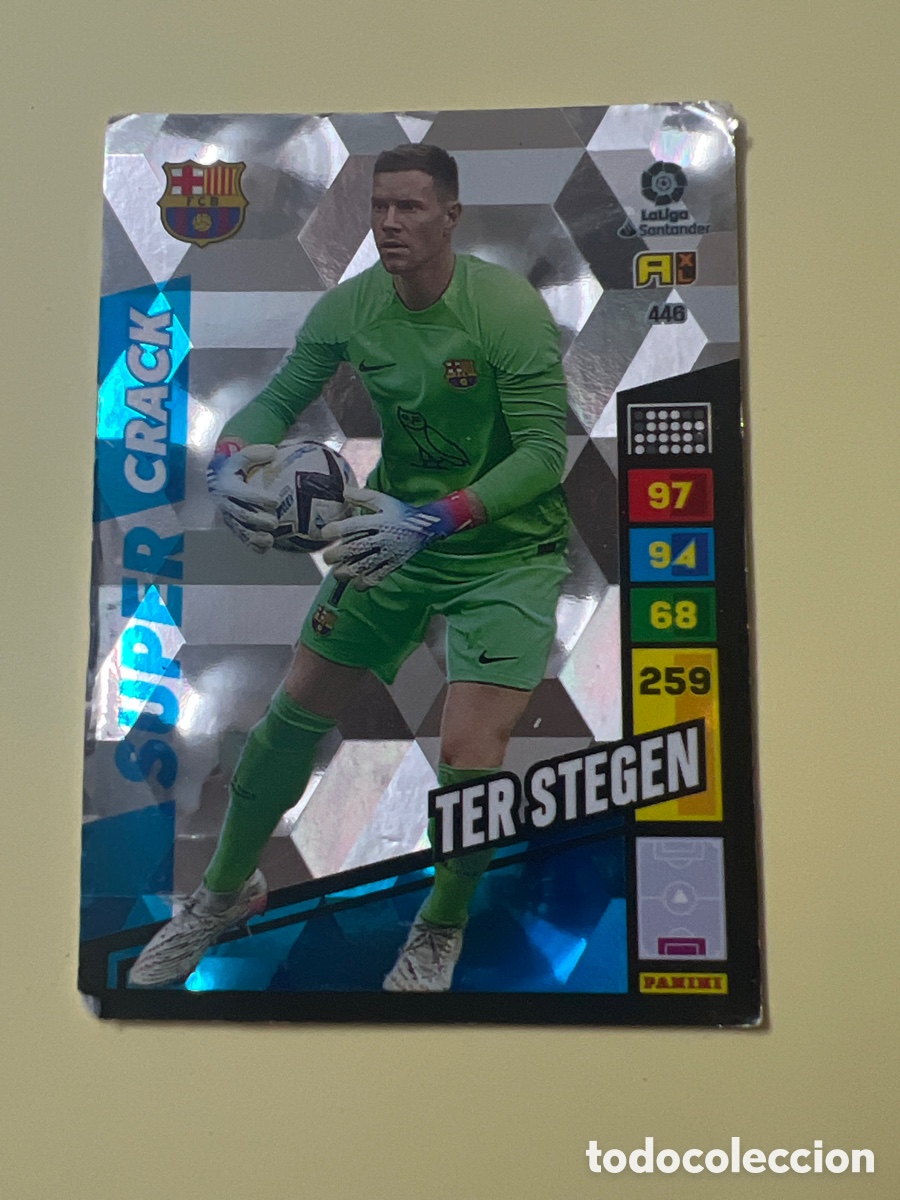 Fu&szlig;ball-Sticker: E164. Ter Stegen Super Crack N&ordm; 446 Bar&ccedil;a Adrenalyn XL 2022 2023 LaLiga Santander Panini 22 23