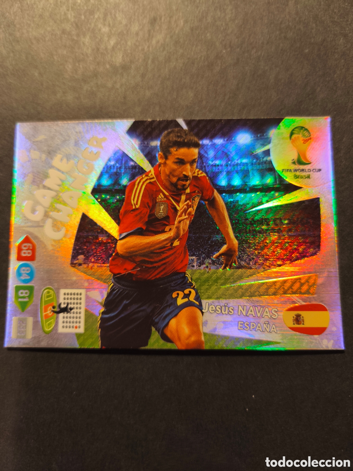 Football Stickers: JESUS NAVAS GAME CHANGER WORLD CUP BRASIL 2014 ADRENALYN