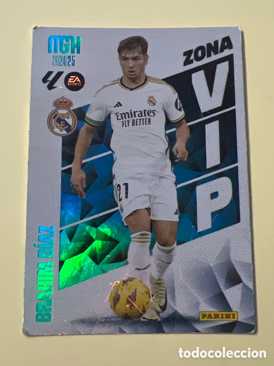 Fu&szlig;ball-Sticker: E230. 390 BRAHIM DIAZ REAL MADRID ZONA VIP FICHAS ALBUM MEGACRACKS 2024 2025 MGK 24 25