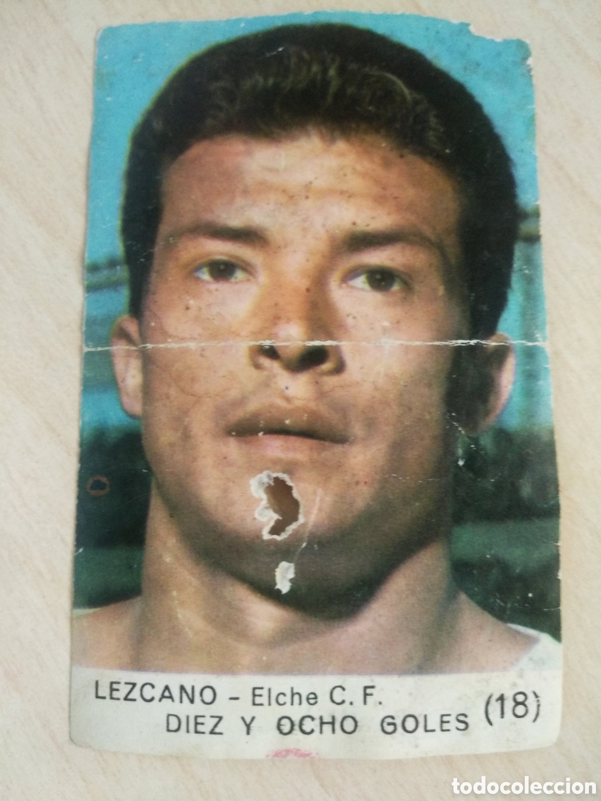 Fu&szlig;ball-Sticker: CROMO LEZCANO ELCHE C.F. ED. BERGAS 1967 VARIANTE SON SANCHEZ (VER DORSO) MUY RARO