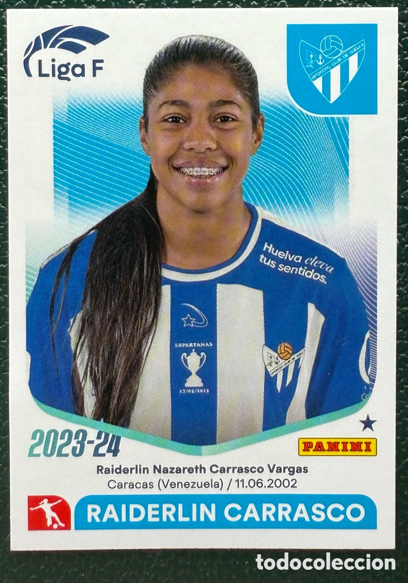 Fu&szlig;ball-Sticker: 271 RAIDERLIN CARRASCO SPORTING CLUB HUELVA CROMOS ALBUM LIGA FEMENINA LIGA F 2023 2024 PANINI