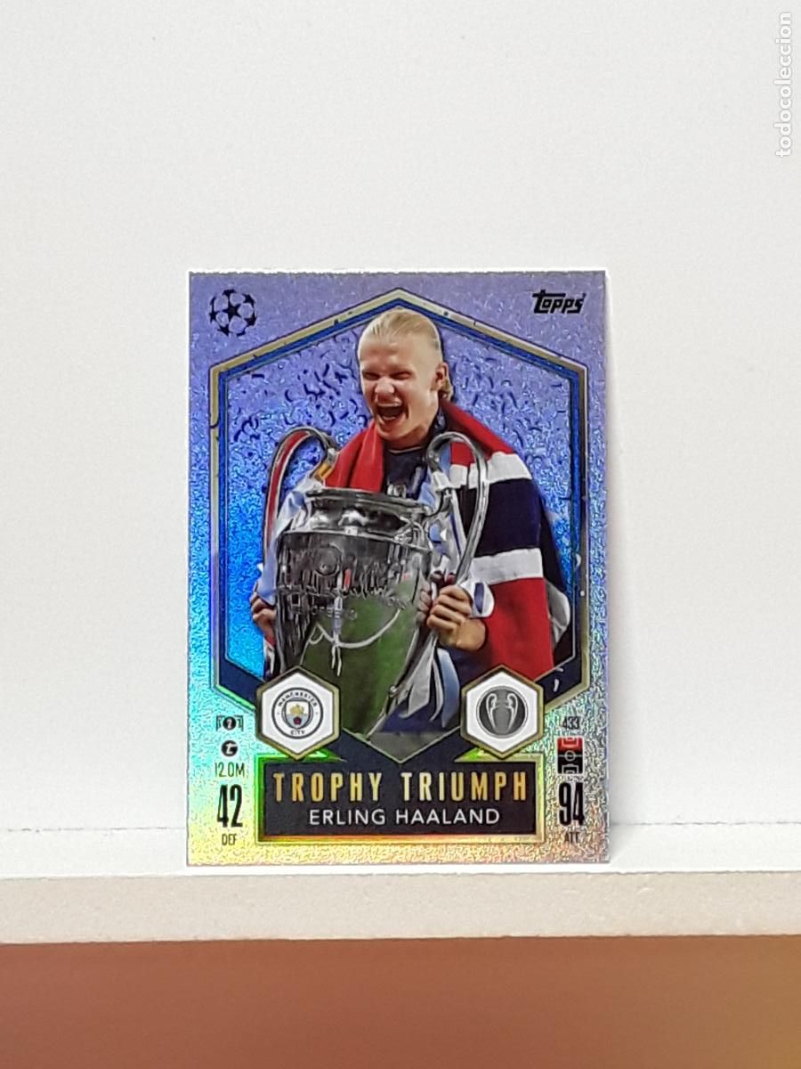 Cromos de F&uacute;tbol: MATCH ATTAX 2024 2025 24 25 ALBUM TOPPS CHAMPIONS N 433 MANCHESTER CITY TROPHY ERLING HAALAND