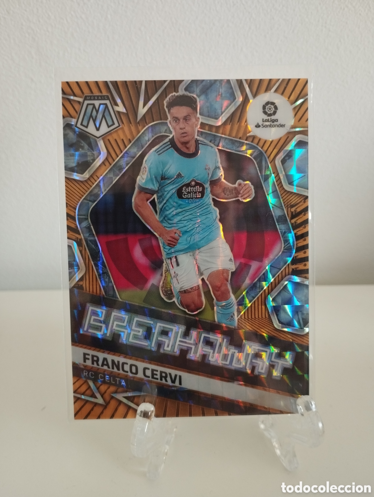 Cromos de F&uacute;tbol: PANINI MOSAIC LA LIGA 21 22 FRANCO CERVI CELTA DE VIGO BREAKAWAY ORANGE FLUORESCENT/25