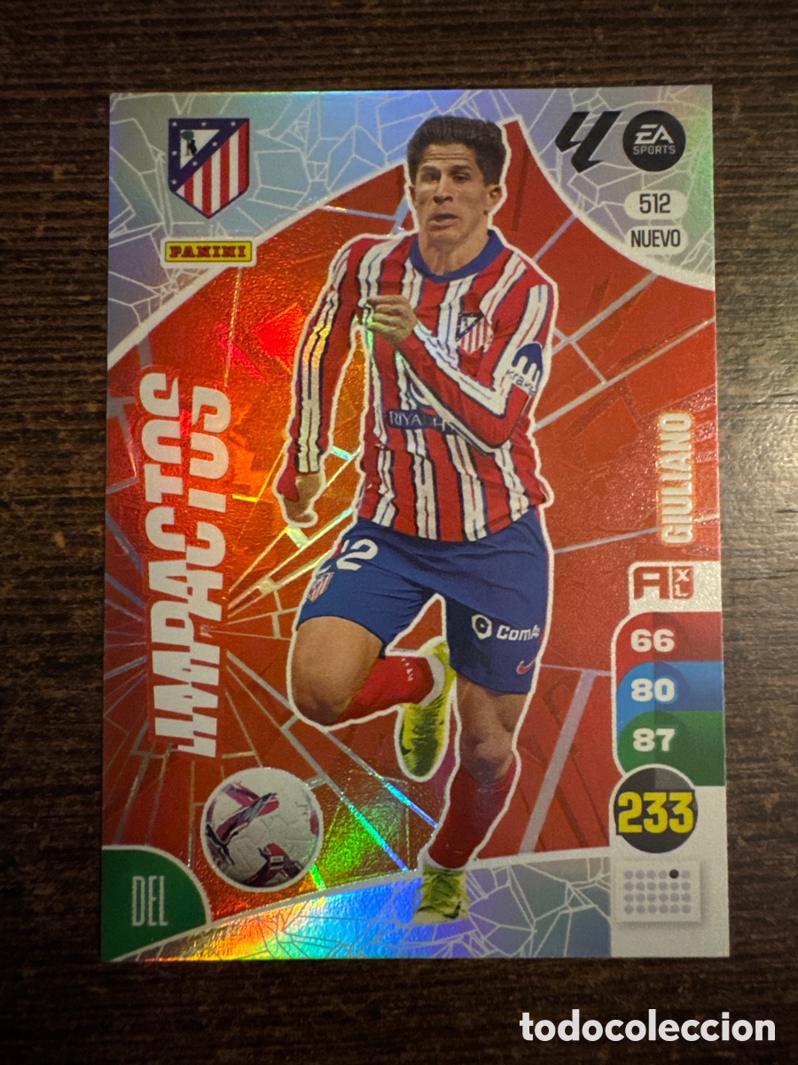Cartes &agrave; collectionner de Football: # 512 Giuliano Atl&eacute;tico de Madrid Nuevo Impactos Adrenalyn XL 24 25 2024 2025