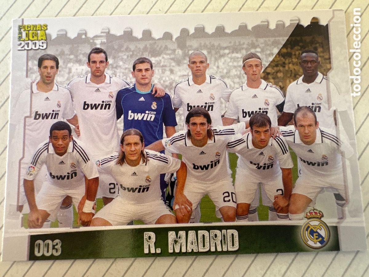 Football Stickers: 003 R.MADRID LAS FICHAS DE LA LIGA 2009 MUNDICROMO