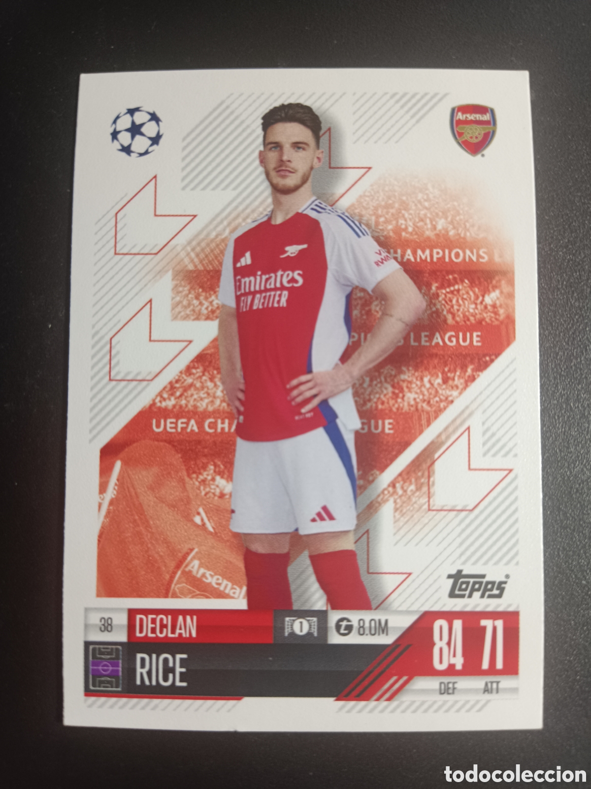 Cromos de f&uacute;tbol: 38 DECLAN RICE ARSENAL CHAMPIONS MATCH ATTAX TOPPS 2024 2025 24 25