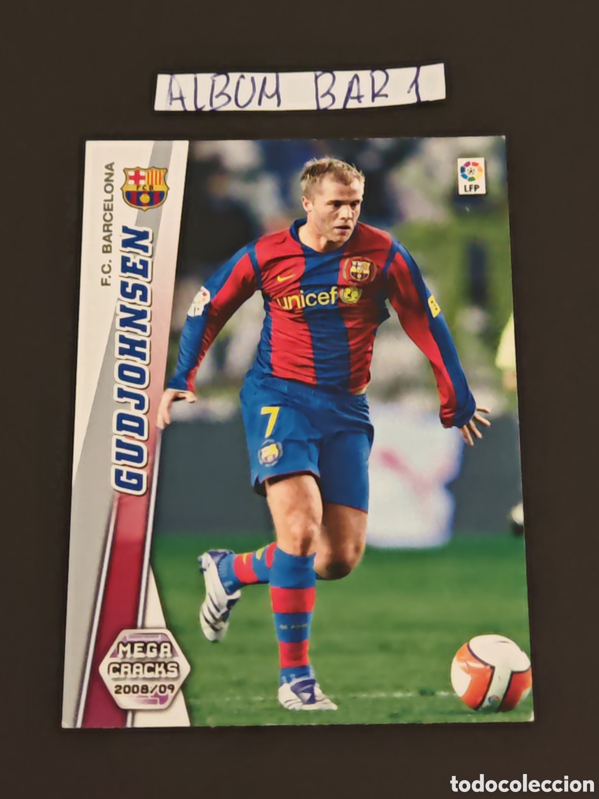 Fu&szlig;ball-Sticker: 69 GUDJOHNSEN BARCELONA MEGACRACKS 2008 2009 CROMOS CARDS PANINI ADRENALYN TOPPS TCG MUNDICROMO