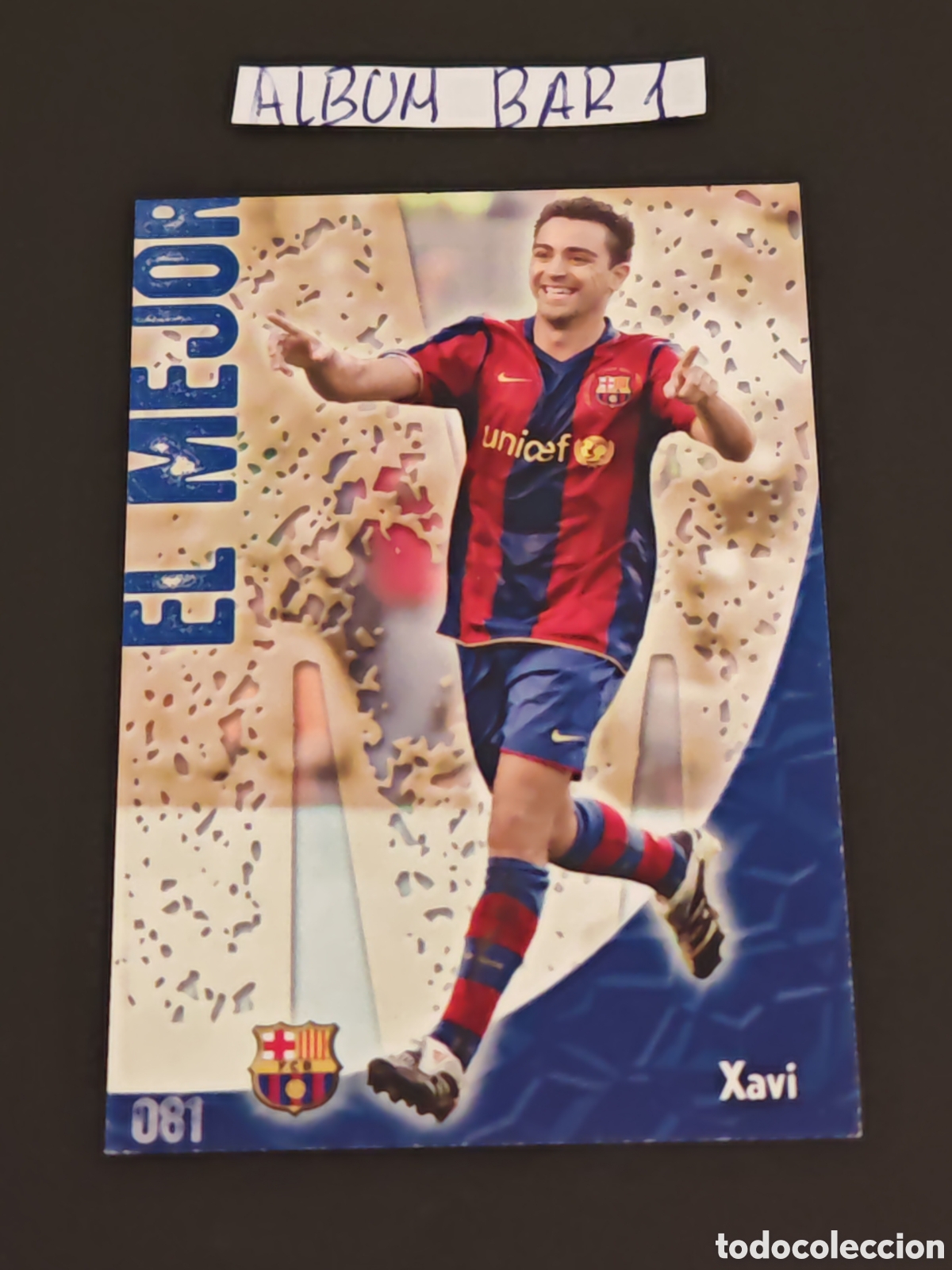 Fu&szlig;ball-Sticker: 81 brillo mate puntas cuadradas XAVI BARCELONA MUNDICROMO 2008 2009 CROMO CARDS MEGACRACKS ADRENALYN