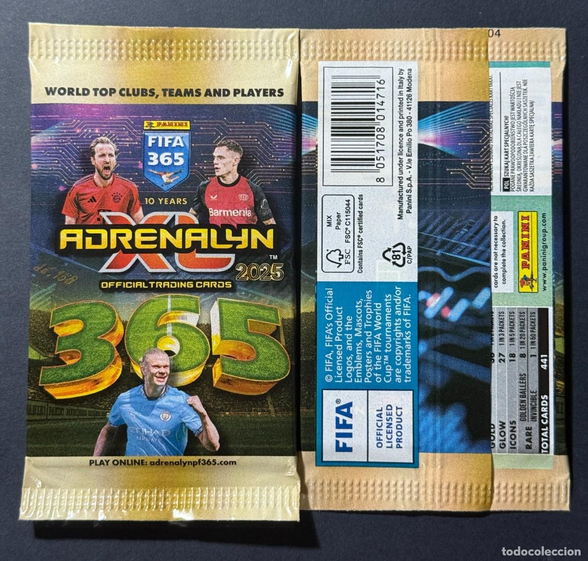 Cromos de F&uacute;tbol: SOBRE SIN ABRIR MODELO 2 FIFA 365 TEMPORADA 2025 25 ADRENALYN XL PANINI