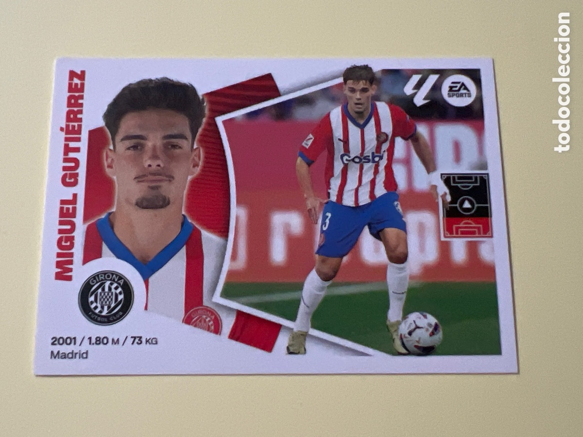 Cromos de F&uacute;tbol: C8746. Cromo Girona n&ordm; 10 Miguel Guti&eacute;rrez Liga 2024 2025 24 25 este