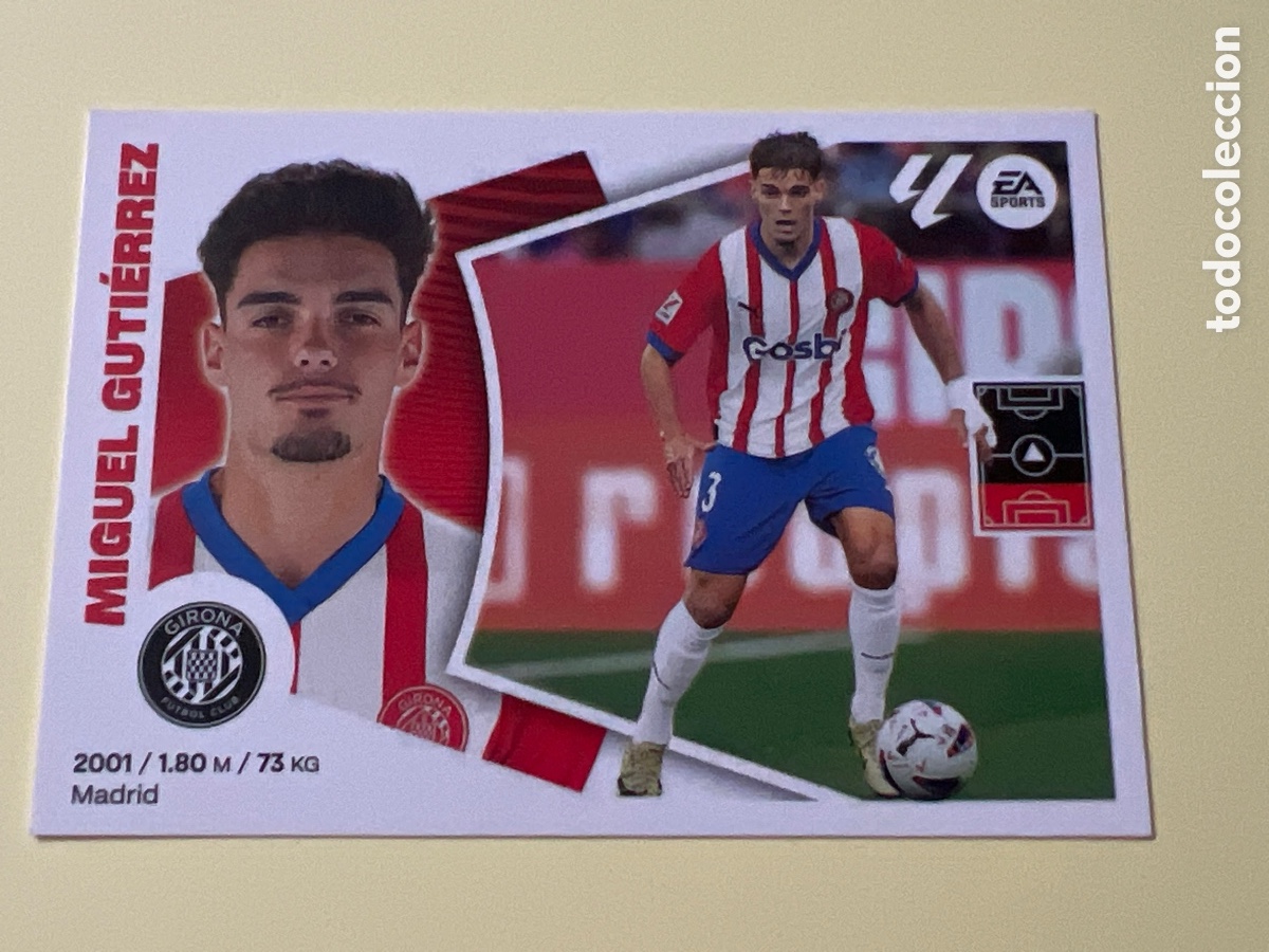 Fu&szlig;ball-Sticker: C8744. Cromo Girona n&ordm; 10 Miguel Guti&eacute;rrez Liga 2024 2025 24 25 este