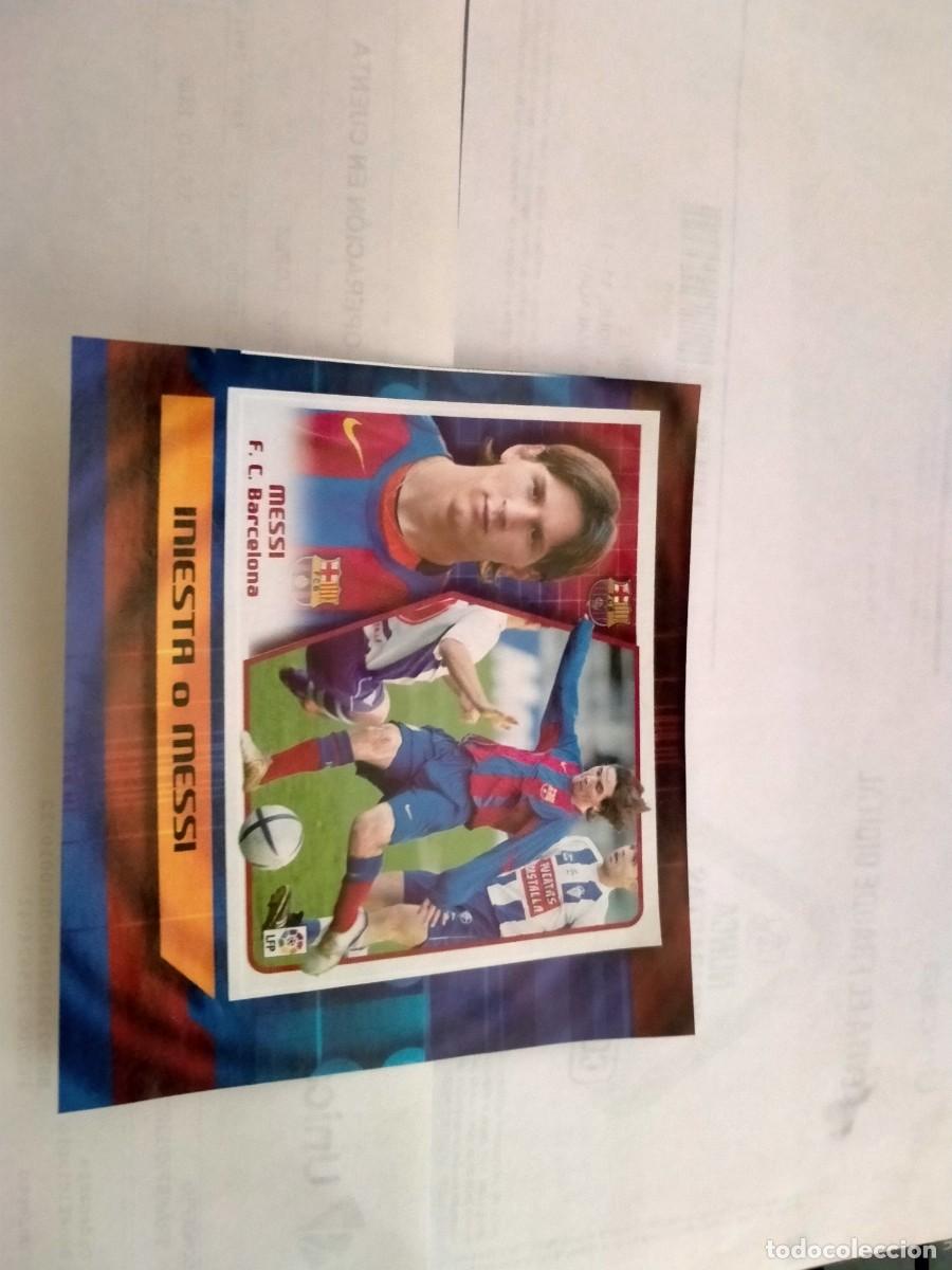 Cromos de f&uacute;tbol: cromo de futbol de messi-sobre papel 207-2008
