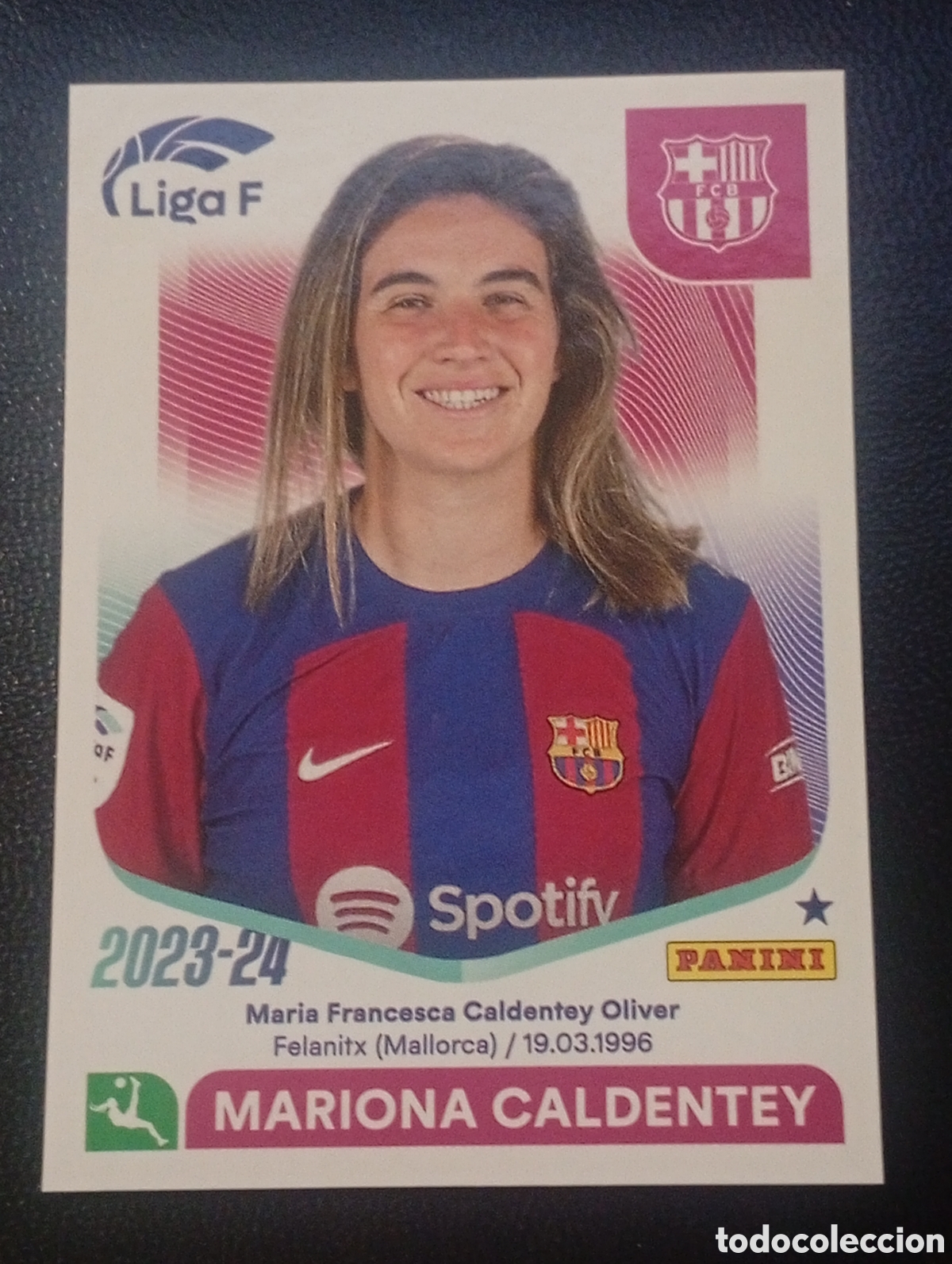 Cromos de f&uacute;tbol: 58 MARIONA CALDENTEY BARCELONA LIGA F FEMENINA PANINI 2023 2024 23 24 CROMO STICKERS WOMEN