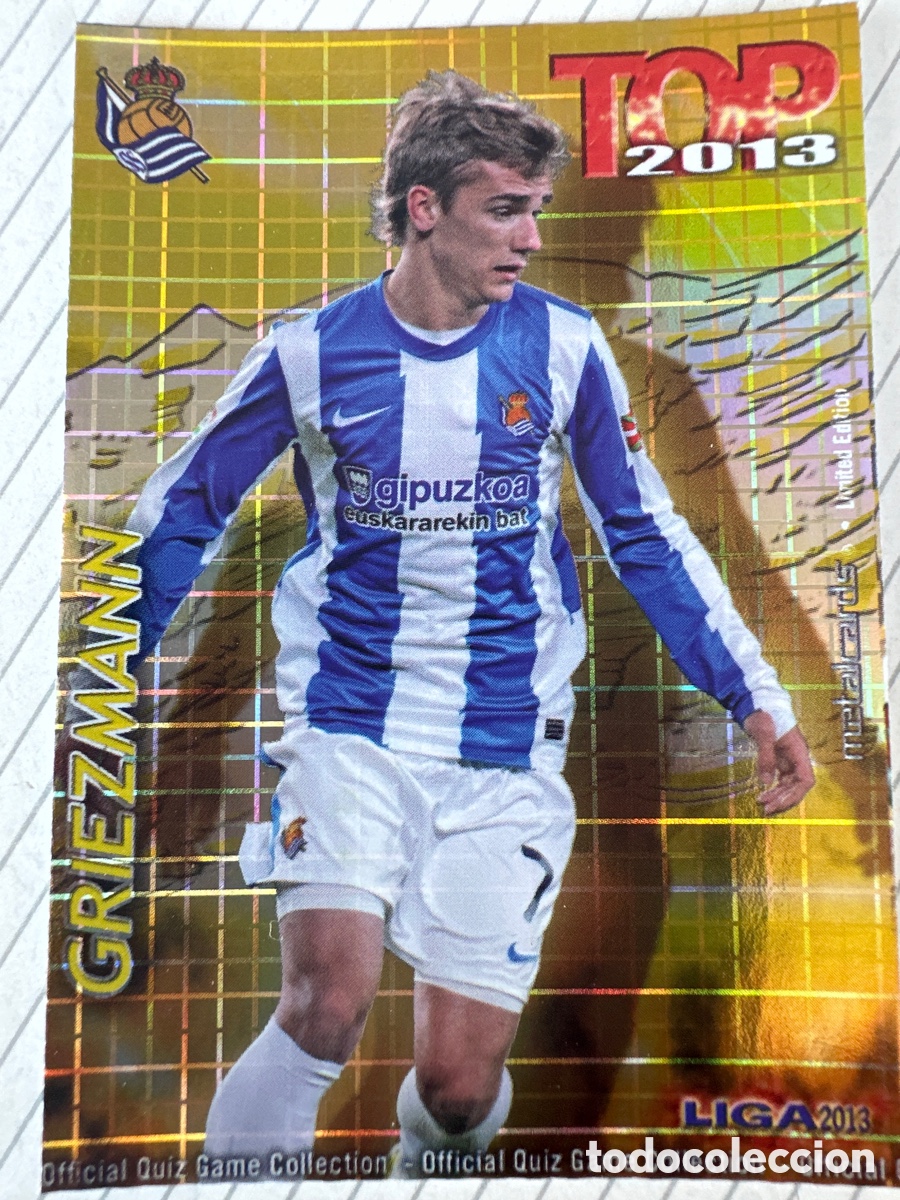 Football Stickers: 637 GRIEZMANN R.SOCIEDAD TOP 2013 VERSI&Oacute;N CUADROS PUNTAS CUADRADAS MUNDICROMO 2013