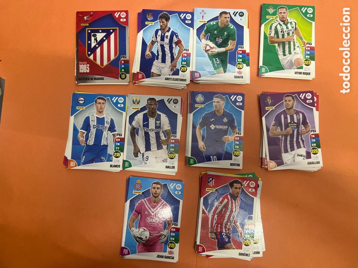 Cromos de F&uacute;tbol: T1/D4/C1. LOTE DE 100 CROMOS ADRENALYN 2024 25