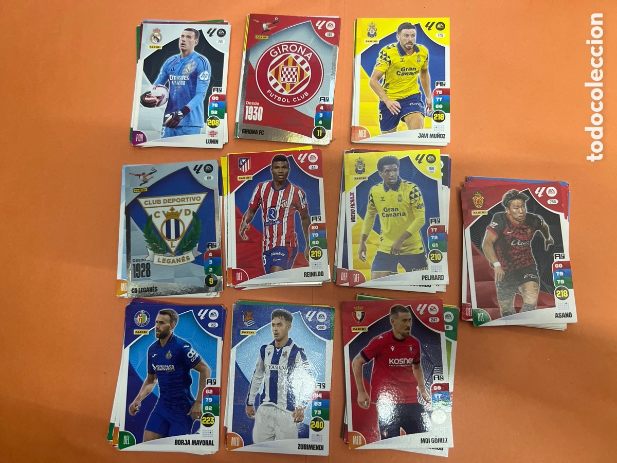 Cromos de F&uacute;tbol: T1/D4/C3. LOTE DE 100 CROMOS ADRENALYN 2024 25