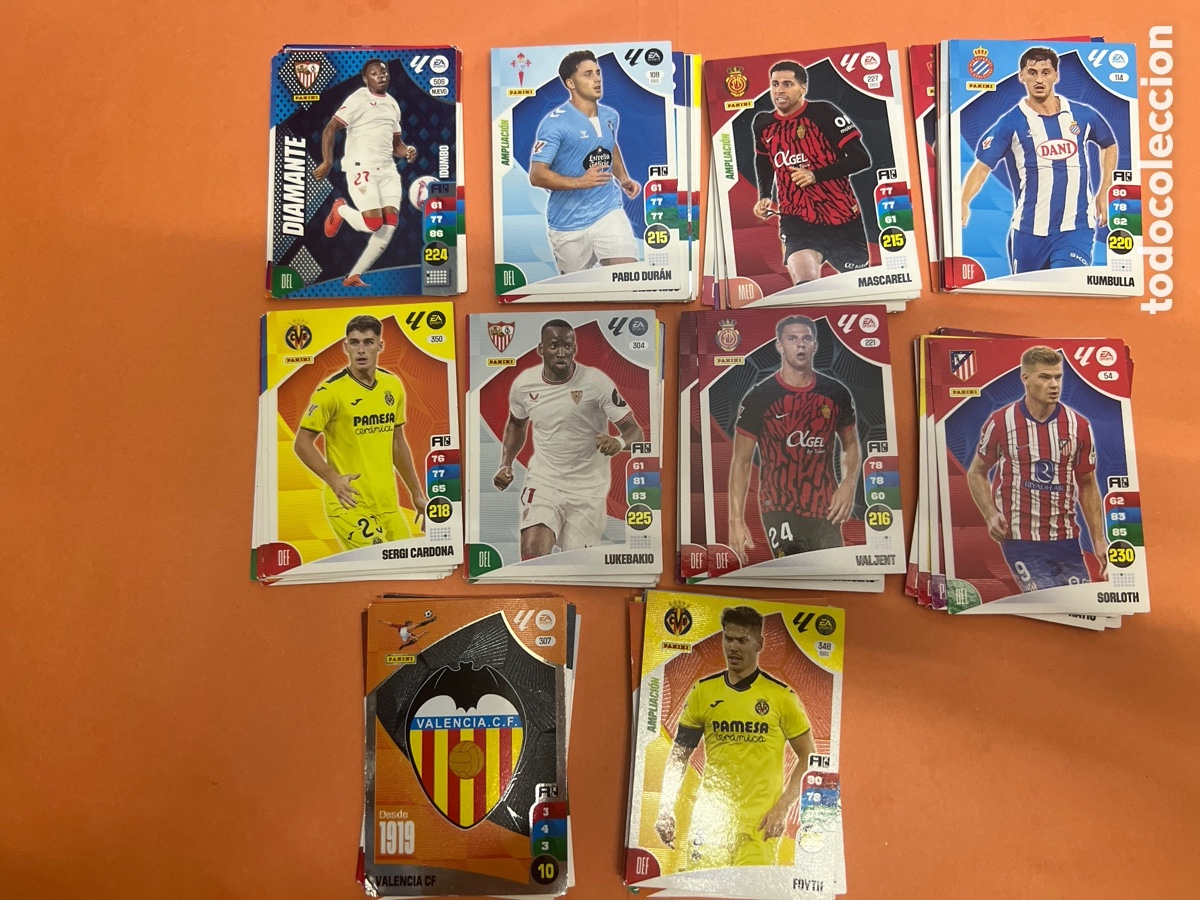 Figurine di Calcio: T1/D4/C4. LOTE DE 100 CROMOS ADRENALYN 2024 25