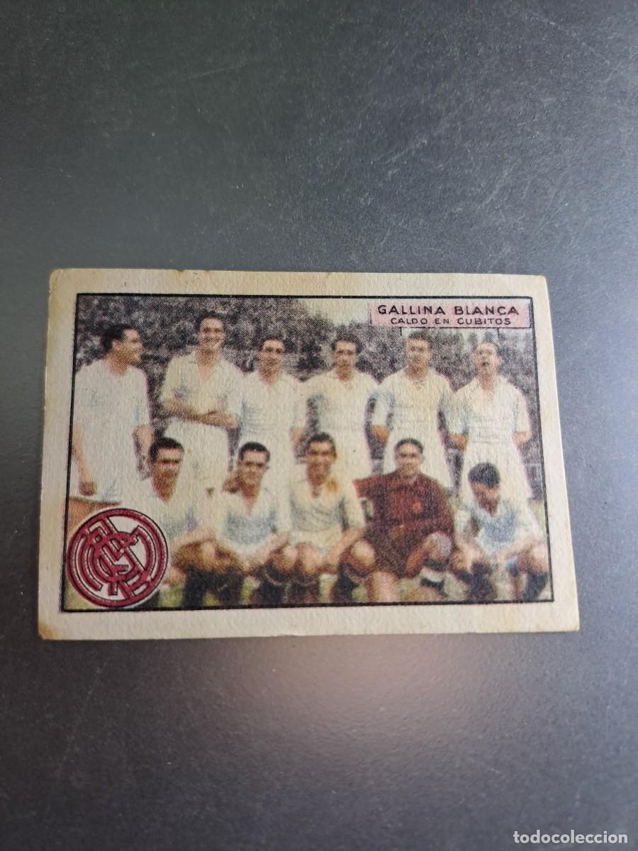 Cromos de F&uacute;tbol: CROMO EQUIPO DE FUTBOL ALINEACION REAL MADRID NUMERO 6 LIGA 1948 PRIMER ALBUM GALLINA BLANCA NUNCA P