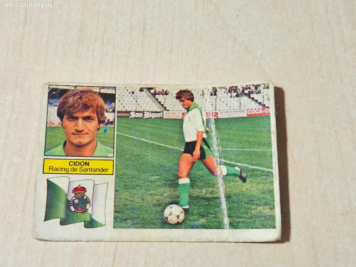 Cromos de f&uacute;tbol: EDICIONES ESTE 82 83 VERSION - CIDON - CROMO - RACING DE SANTANDER MAL ESTADO - Foto 1