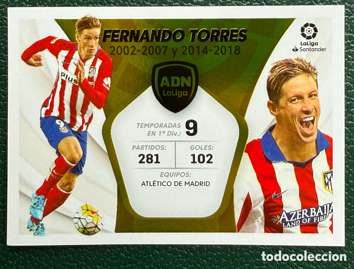 Fu&szlig;ball-Sticker: 10 FERNANDO TORRES ATLETICO DE MADRID ADN LA LIGA CROMOS LIGA ESTE 2021 2022 PANINI 21 22