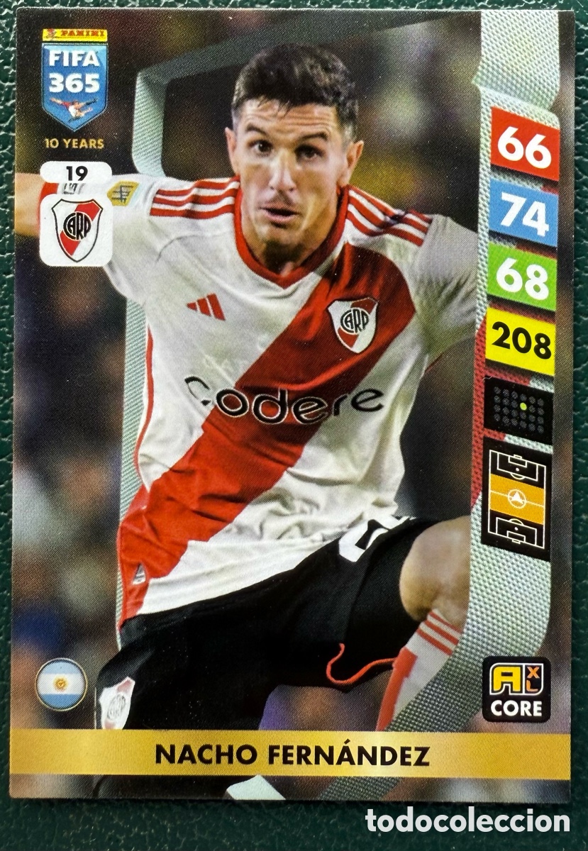 Fu&szlig;ball-Sticker: 19 NACHO FERNANDEZ RIVER PLATE FICHAS ALBUM ADRENALYN XL FIFA 365 2024 2025 24 25
