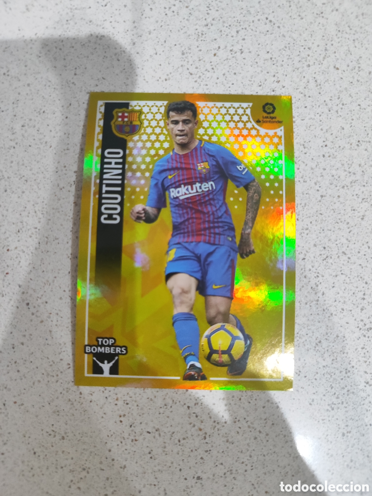 Cromos de F&uacute;tbol: CROMO COUTINHO FC BARCELONA SERIE TOP BOMBERS N&Uacute;MERO 6. LIGA ESTE 18/19