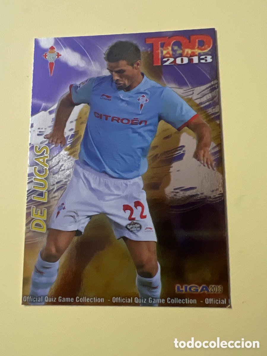 Cromos de F&uacute;tbol: 602 Kike de Lucas, RC Celta de Vigo, TOP 7 brillo morado, Mundicromo Las Fichas Quiz de la Liga 2013
