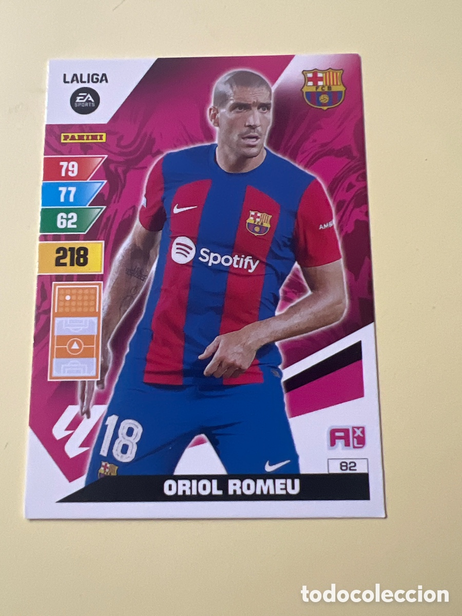 Figurine di Calcio: E945. Cromo Futbol Liga 2023-24 Adrenalyn XL 82 Oriol Romeu.FC Barcelona.Panini
